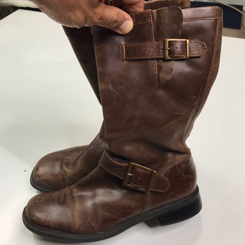 MATISSE WOMEN'S BROWN LEATHER SIDE ZIP
